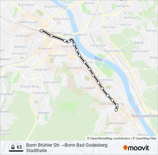 Straßenbahnlinie 63 Karte