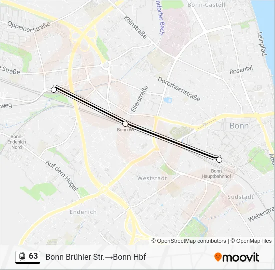 Трамвай 63: карта маршрута