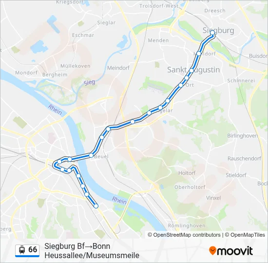 Straßenbahnlinie 66 Karte