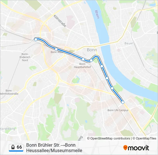 Straßenbahnlinie 66 Karte