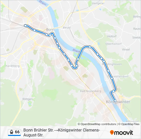 Straßenbahnlinie 66 Karte