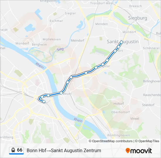 Straßenbahnlinie 66 Karte