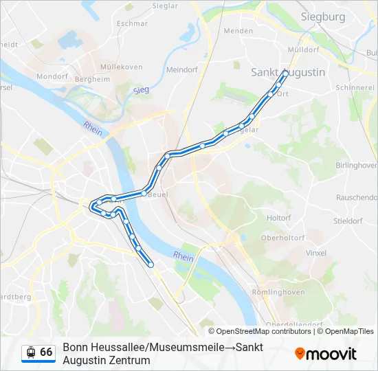 Straßenbahnlinie 66 Karte