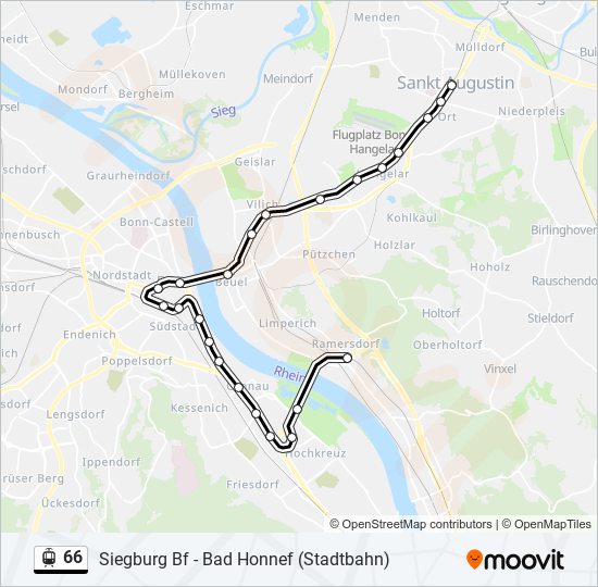 Straßenbahnlinie 66 Karte