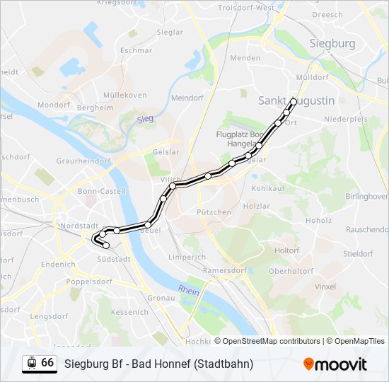 Straßenbahnlinie 66 Karte