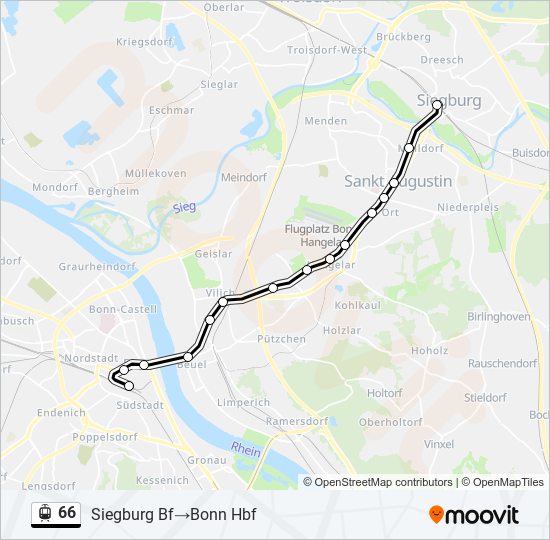 Straßenbahnlinie 66 Karte