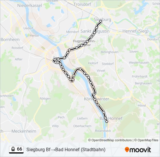 Straßenbahnlinie 66 Karte