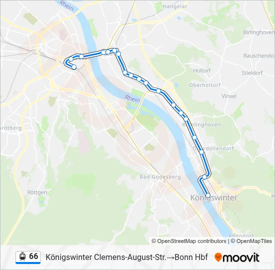 Straßenbahnlinie 66 Karte
