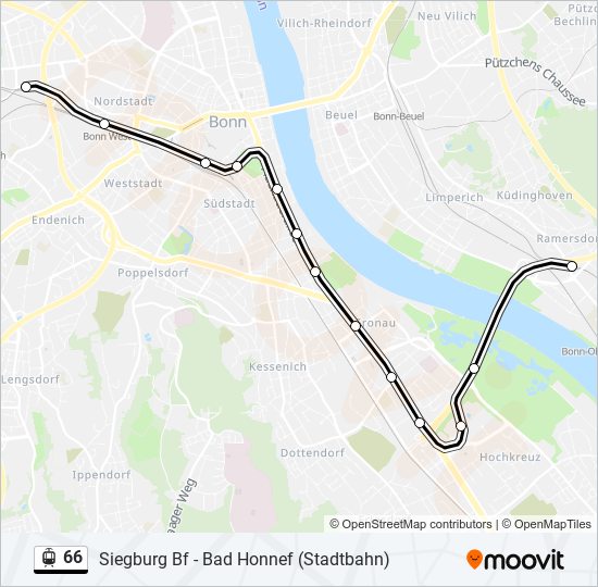 66 Route Fahrpläne, Haltestellen & Karten Bonn Ramersdorf‎→Bonn Brühler Str. (Aktualisiert)