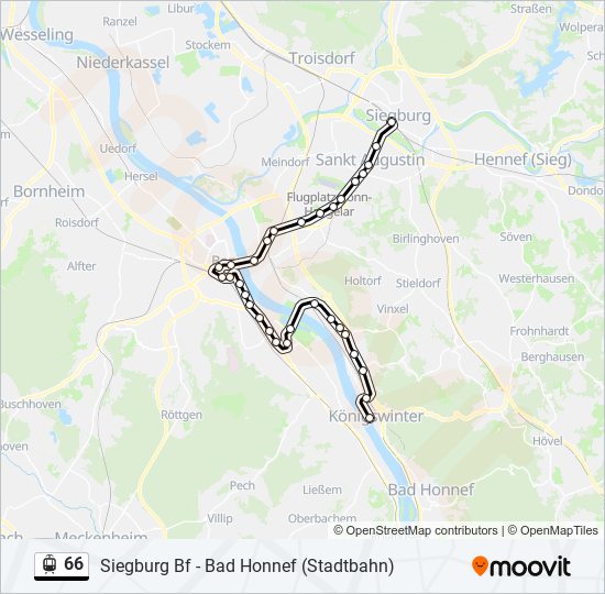 Straßenbahnlinie 66 Karte