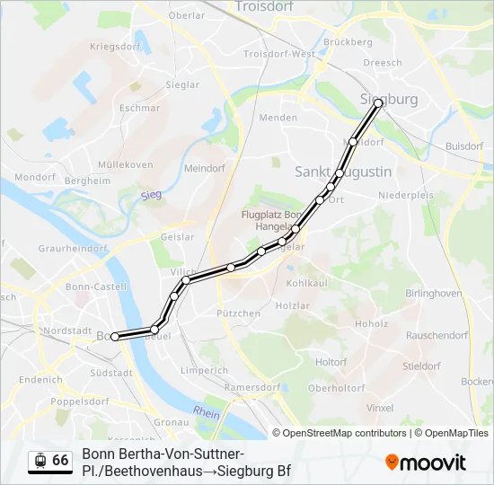 Straßenbahnlinie 66 Karte