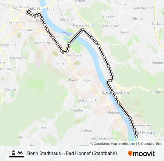Straßenbahnlinie 66 Karte
