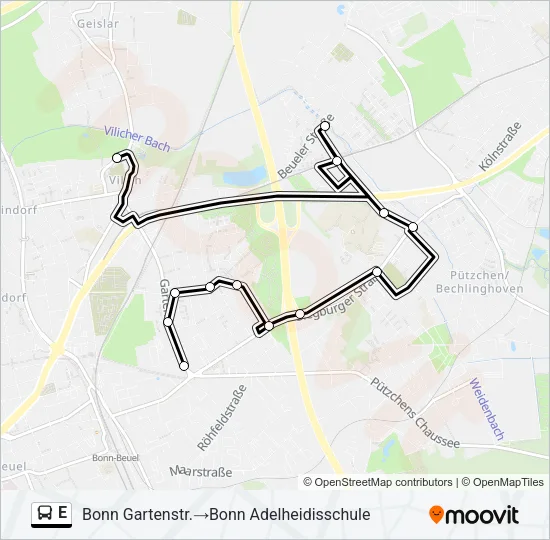 E Bus Line Map