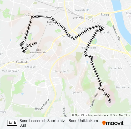 E Bus Line Map