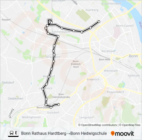 E Bus Line Map