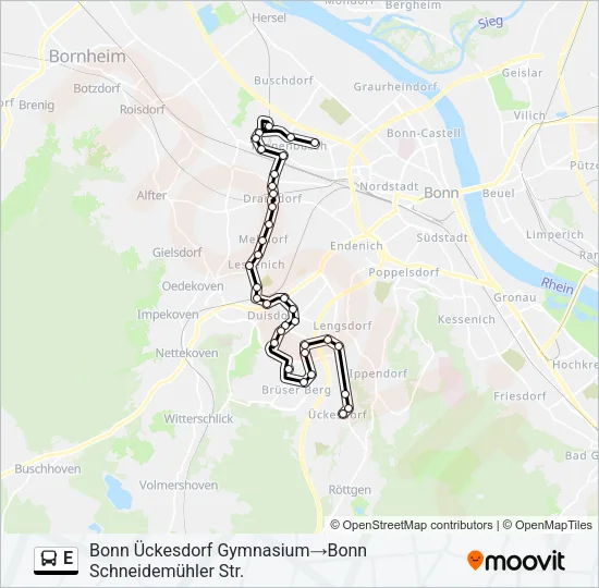 E Bus Line Map