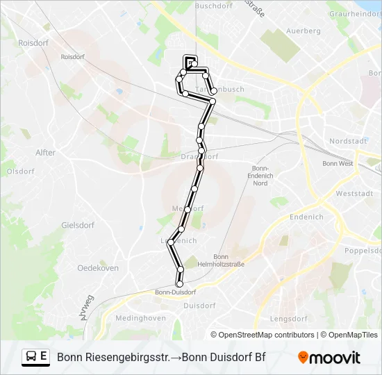 E Bus Line Map