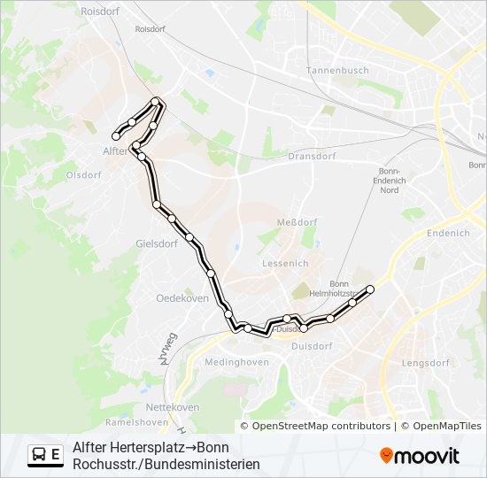 E Line Bus Schedule E Route: Schedules, Stops & Maps - Alfter Hertersplatz‎→Bonn  Rochusstr./Bundesministerien (Updated)