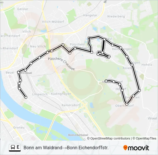 E Bus Line Map