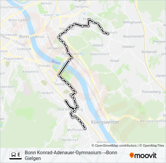 E Bus Line Map