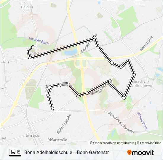 E Bus Line Map