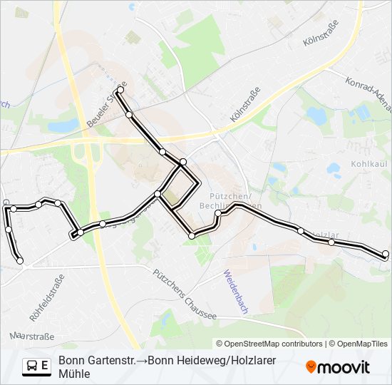 E bus Line Map