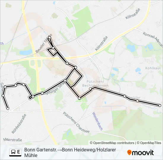 E Bus Line Map