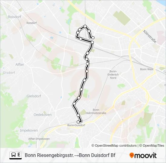 E Bus Line Map