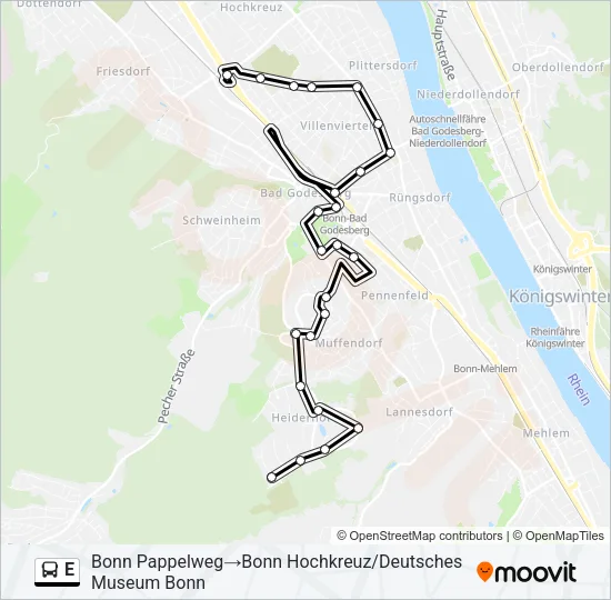 E Bus Line Map