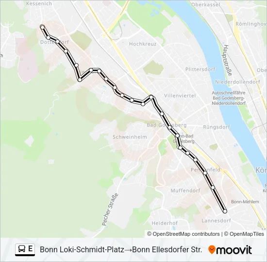 E Bus Line Map