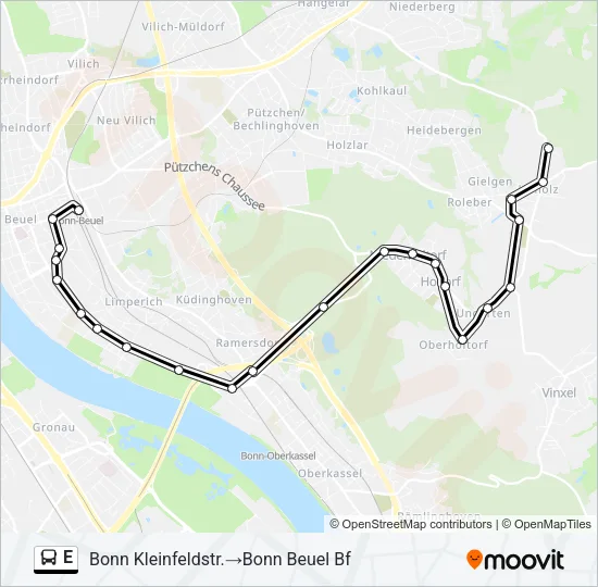 E Bus Line Map