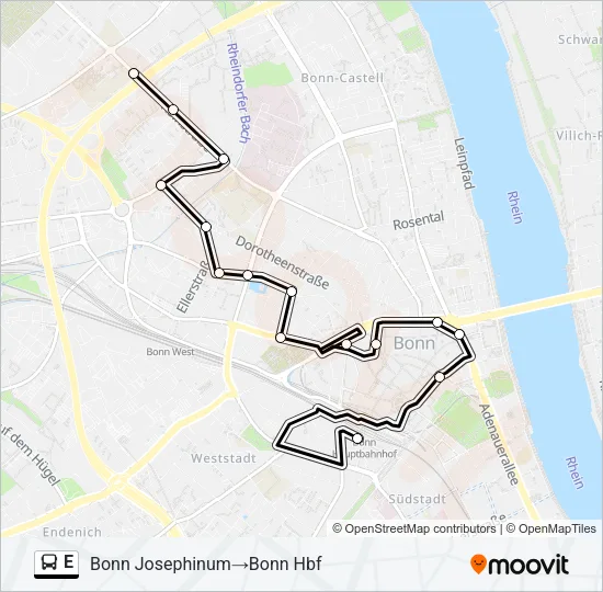 E Bus Line Map