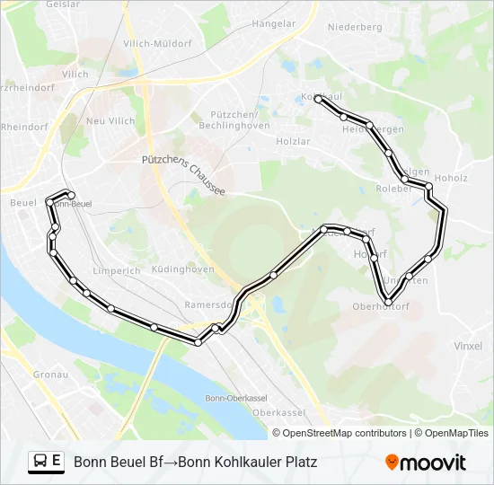 E Bus Line Map