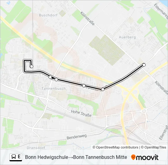 E Bus Line Map
