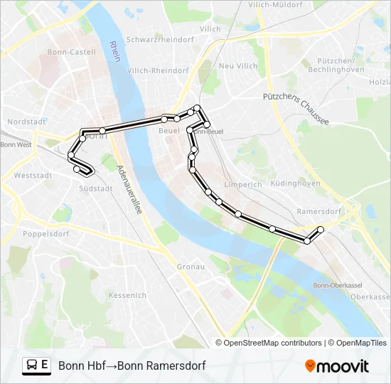 E Bus Line Map
