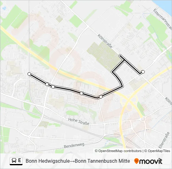 E Bus Line Map