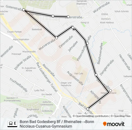 E Bus Line Map