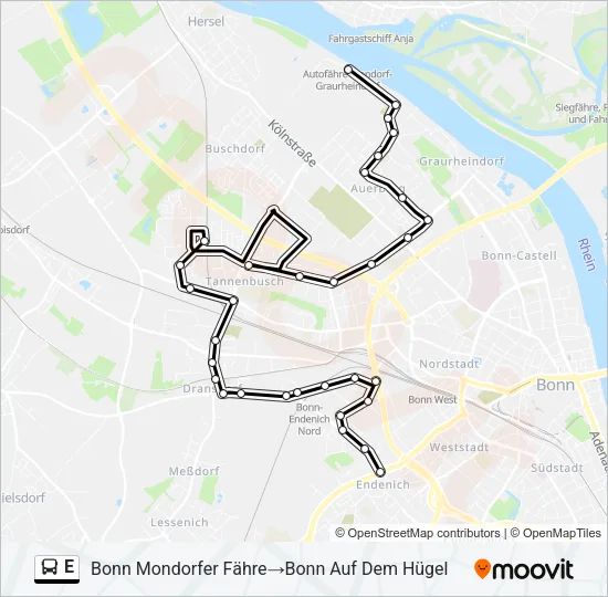E Bus Line Map