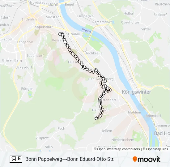 E Bus Line Map