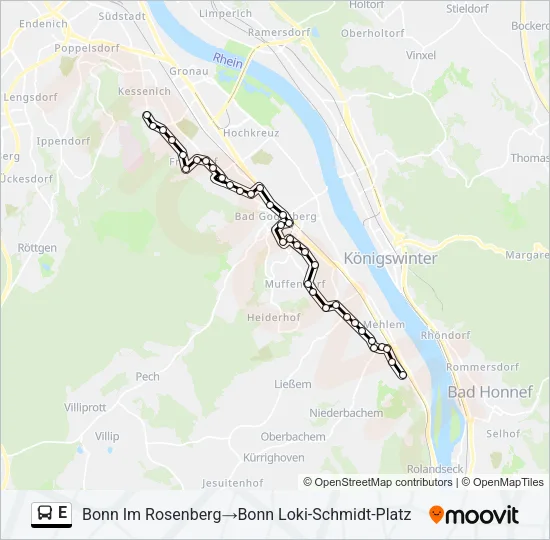 E Bus Line Map
