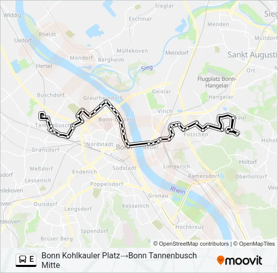 E Bus Line Map