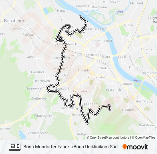 E Bus Line Map