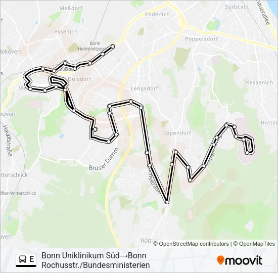 E Bus Line Map