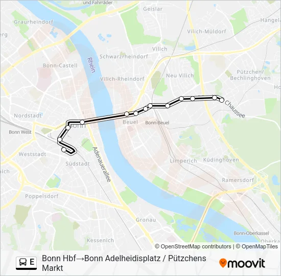 E Bus Line Map
