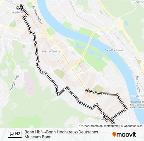 Buslinie N3 Karte