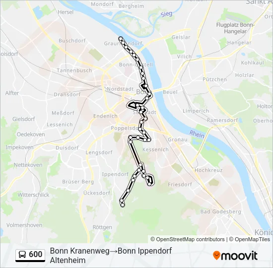 600 Bus Line Map