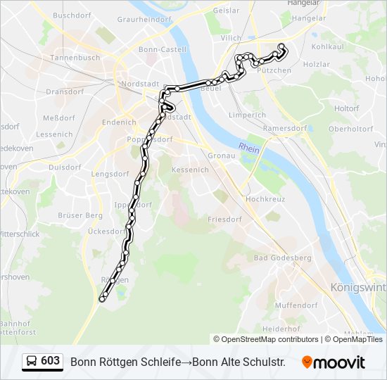 Автобус 603: карта маршрута