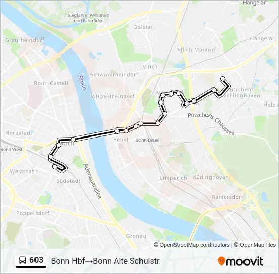 603 Bus Line Map