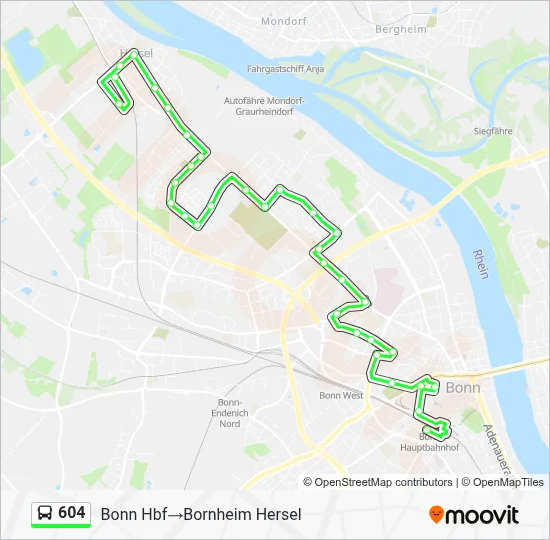 604 Bus Line Map