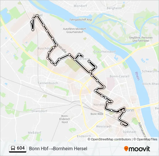 604 Bus Line Map